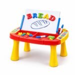 2-in-1 Kids Magnetic Learning Study Table & Drawing Board Set
